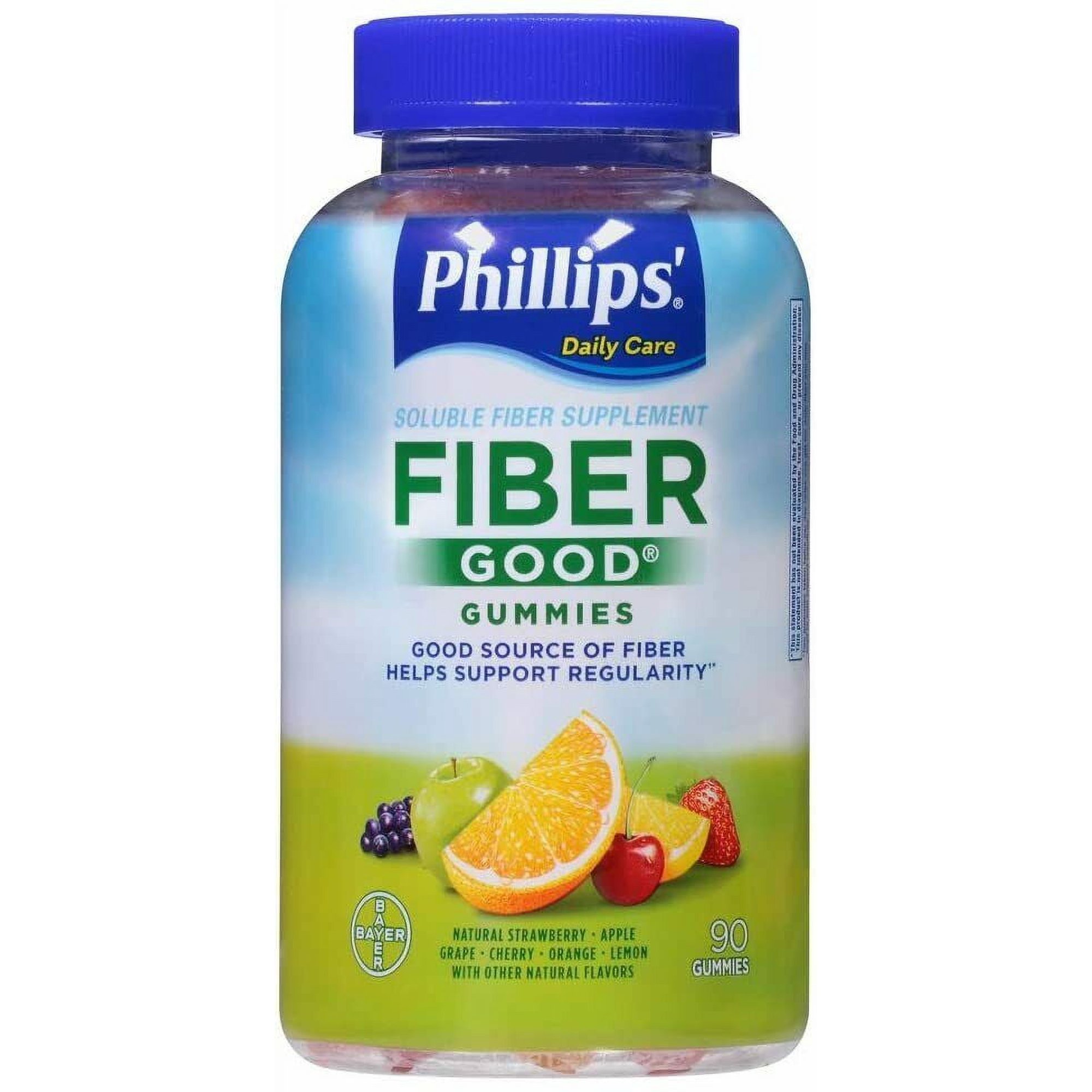 Phillips' Fiber Good Gummies, Assorted Flavors 90 ea (Pack of 6)
