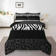 thumbnail image 2 of Erosebridal Zebra Leopard Print Bedding Sets Toddler with Comforter, Rectangle Geometric Duvet Insert, Animal Decorative, Reversible, 2 of 7