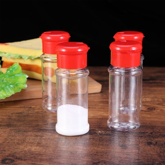 Supvox Salt Shaker Big Holes Plastic Spice Jar Red 10pcs