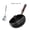 24cm/9.45inch, variant on 3 Sizes Handmade Uncoated Cast Iron Deep Frying Pan 9.45/10.24/11.02 Inch, Multi-Function Skillet Stew Pot Compatible with Induction & Gas Stoves for Family Daily Holiday Cooking