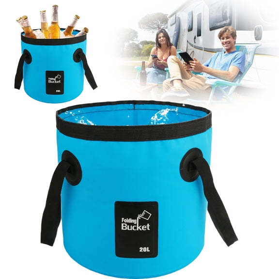 Collapsible Bucket,12L Portable Folding Water Buckets,Collapsible Leakproof Water Pail with Carrying Handles,Lightweight Foldable Utility Wash Basin,Multi-Purpose Foldable Water Container for Travel