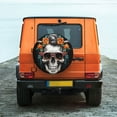 thumbnail image 6 of Sikiie Flower Horn Skull A PVC Leather Spare Tire Wheel Cover Spare Tire Cover, for Car Truck SUV Camper Trailer Universal Fit(14-17in)-17 inch, 6 of 6