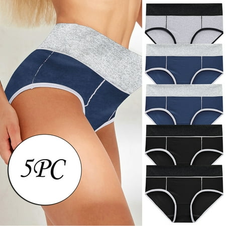 

XIAOFFENN Cotton Underwear For Women Breathable Underwear For Women 5Pc Women Solid Color Patchwork Briefs Panties Underwear Bikini Underpants Clearance