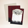 Eat, Drink & Be Merry! Set of 12 Lumberjack Holiday Party Invitations - by Palmer Street Press