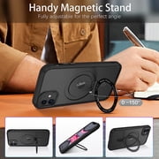 for iPhone 11 Magnetic Case with Invisible Stand [Compatible with Magsafe], Full Body Protective Cover Slim Shockproof Phone Case for Apple iPhone 11 6.1, Black