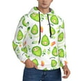 thumbnail image 2 of Wukai Kawaii Avocado Print Men Hoodies Fleece Sweatshirts Long Sleeve Sweaters Pullover Fall Outfits Winter Clothes-Large, 2 of 7