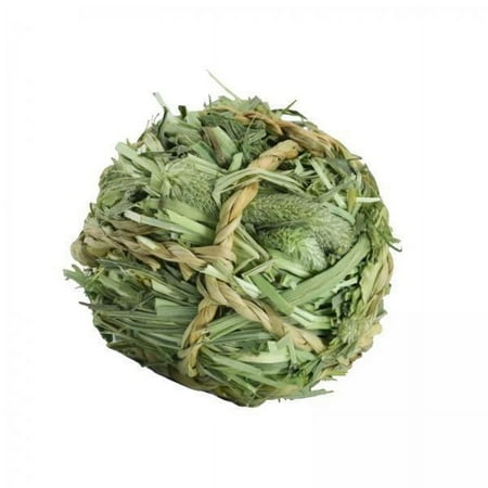 Bothyi 4x Toy Woven Grass Ball Activity Toy Bite Grind Toy Timothy Grass Hay Ball for Hamster Gerbils Pets Supplies