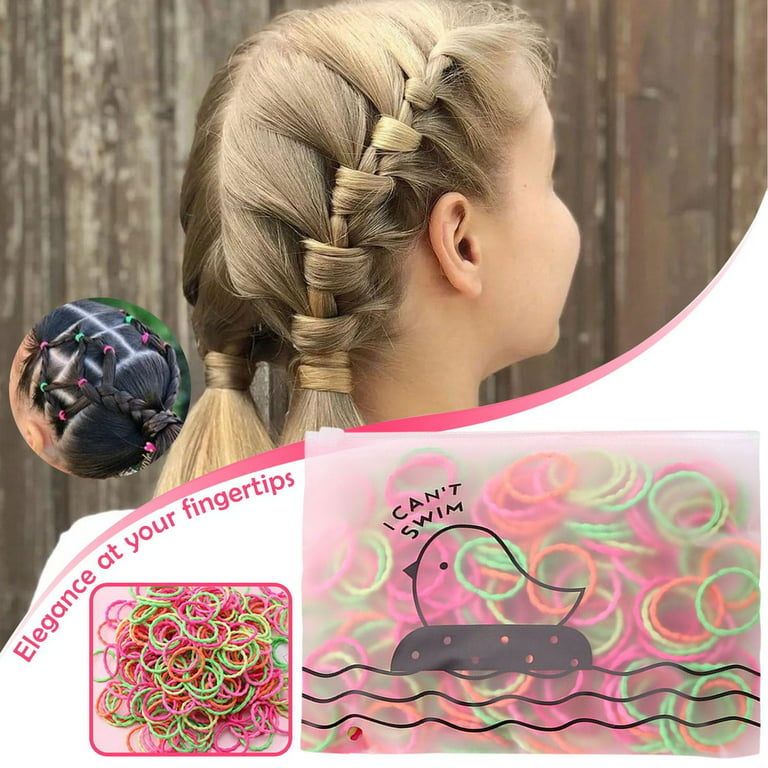 Funtopia Hair Ties for Girls, 2000 Pcs Kids Small Hair Rubber Bands, Baby  Ponytail Holders for Thin or Thick Hair, No Slip Toddler Elastic Mini  Poly-Band with Organizer Case for Tiny Braid