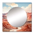 thumbnail image 2 of Designart "Canyon Drift In Desert Dreams" Minimalism Square Mirror Wall Decor Modern - Large Peach Square Bathroom Mirror - Square Printed Wall Mirror Art, 2 of 5