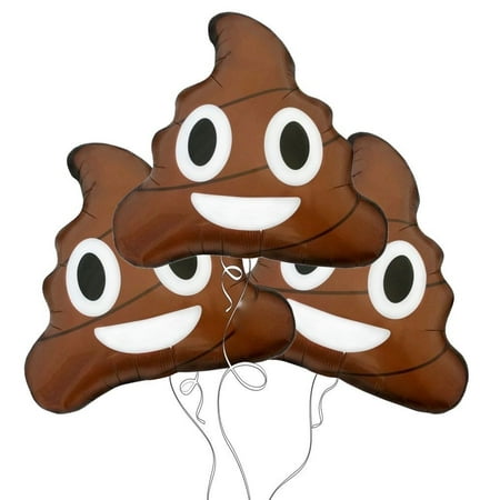 Poop Emoji Mylar Balloon 3pk