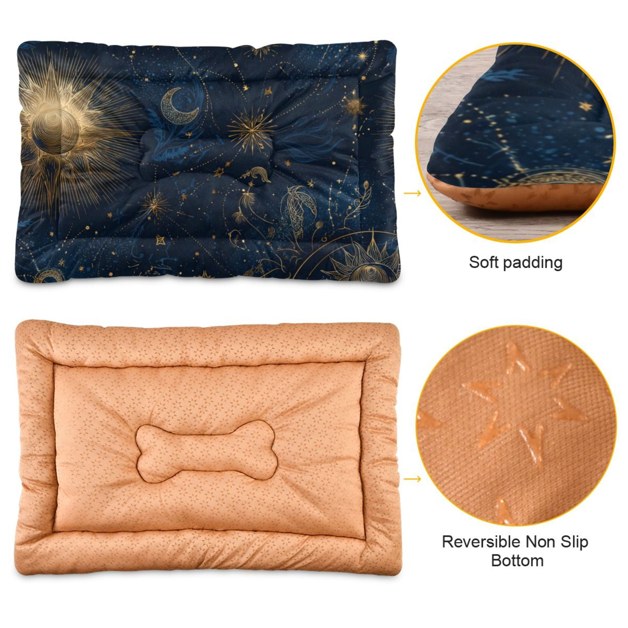 Cozy Mat Pet Bed Indoor Outdoor Warm Soft For Cat Dog Puppy(S/M) Celestial Pattern