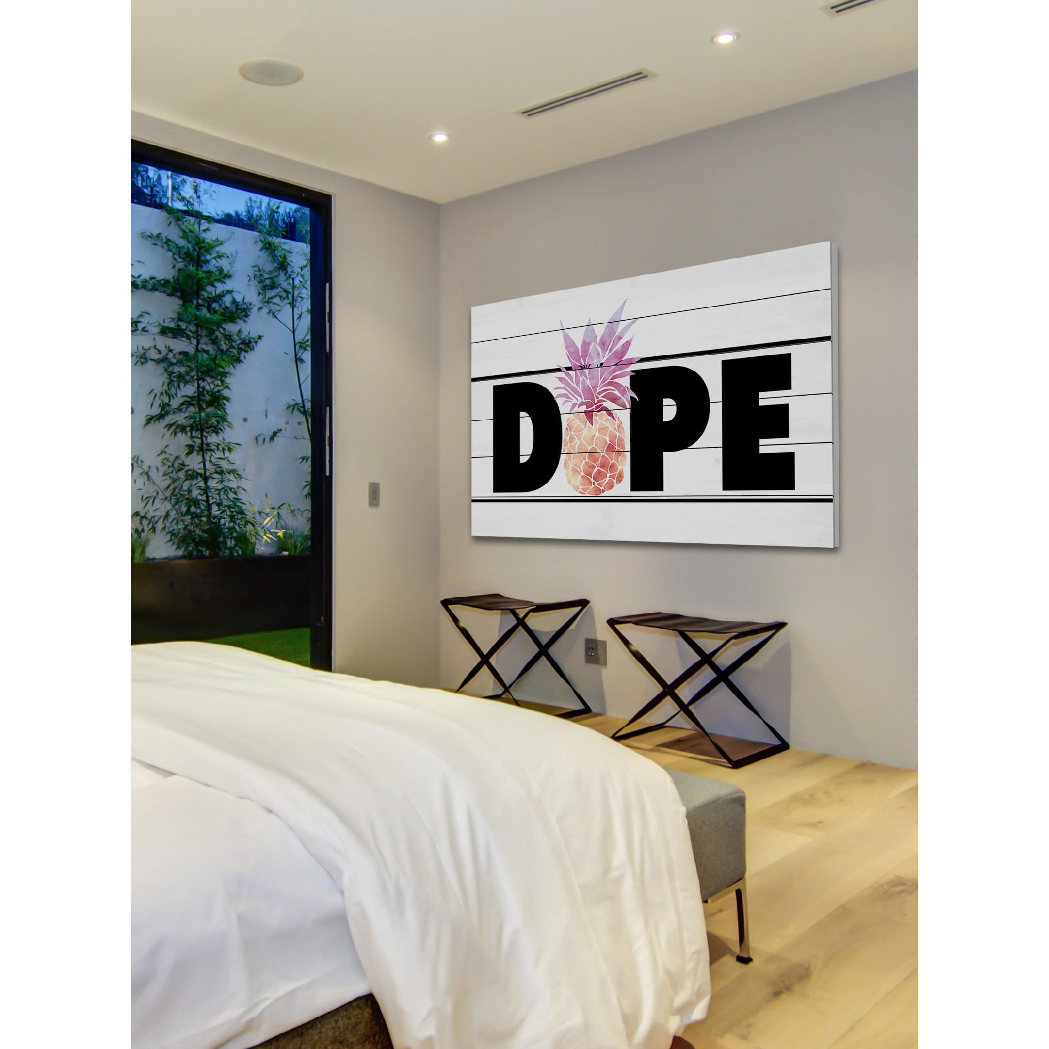Marmont Hill "Dope Pineapple" by Diana Alcala Painting Print on White Wood