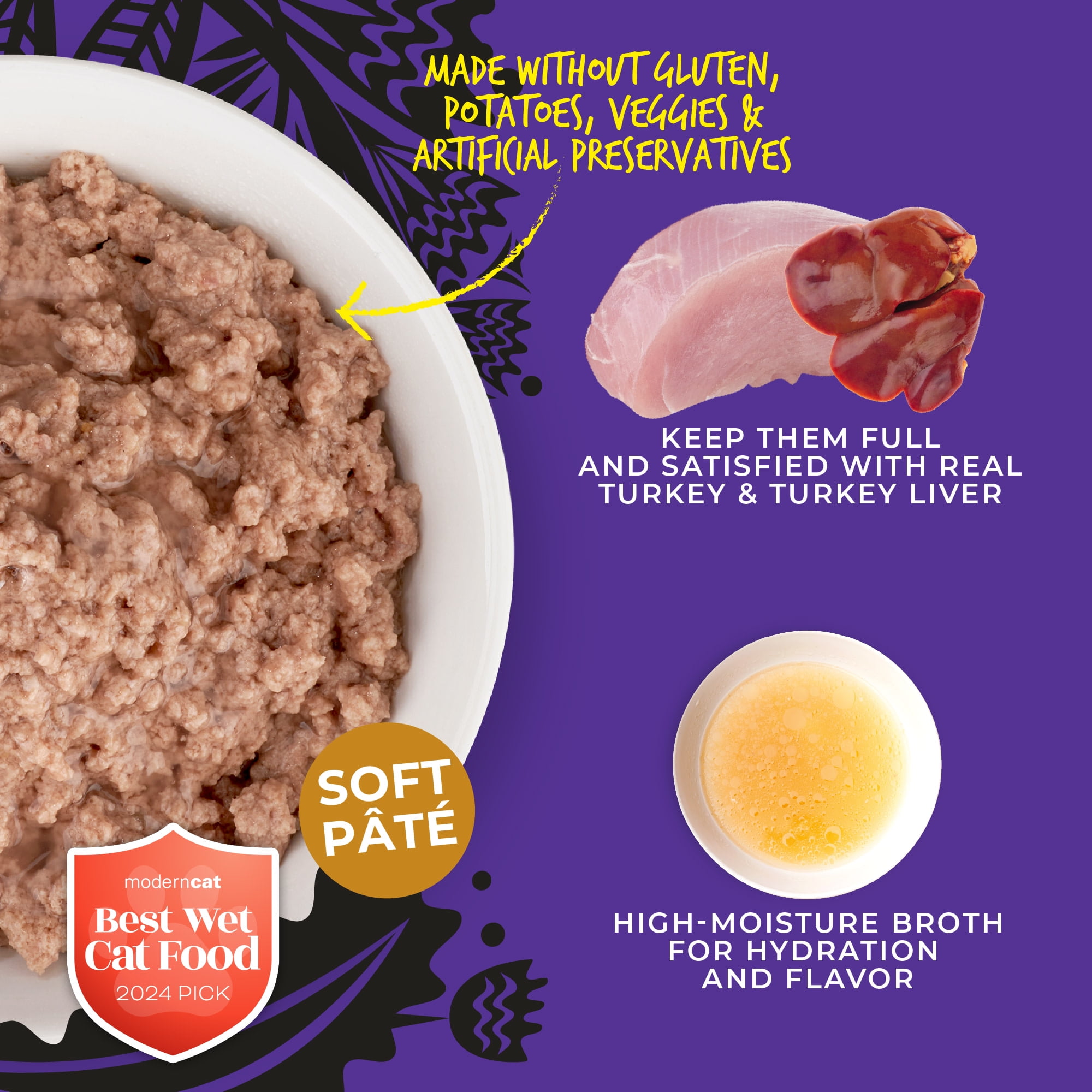 (6 pack) Tiki Cat After Dark Soft Pate Wet Cat Food, Turkey & Turkey Liver Recipe, 5.5 oz. Can
