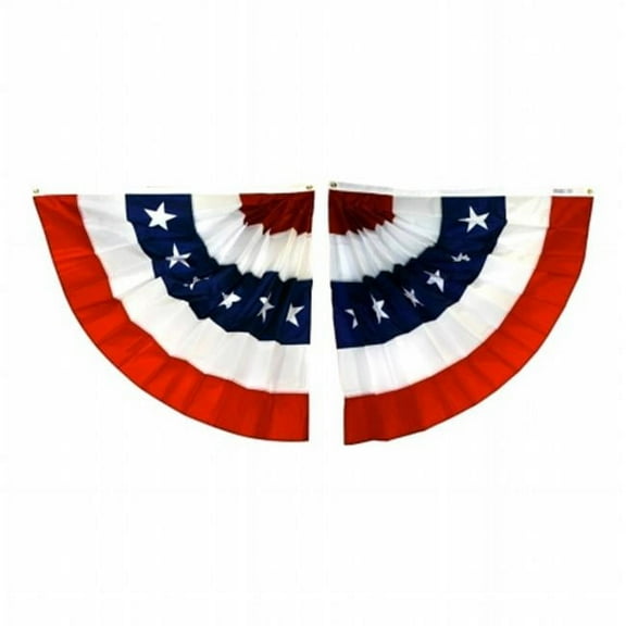 Annin Flagmakers 482150 Pre-pleated Half Fans Decorators' Bunting Cotton Sheeting-One Pair 3 ft. X 3 ft.