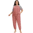 thumbnail image 4 of Cueply Women’s Plus Size Pajama Set 2 Piece Short Sleeve Lounge Top and Elastic Waist Jogger Pants Soft Sleepwear, 4 of 7
