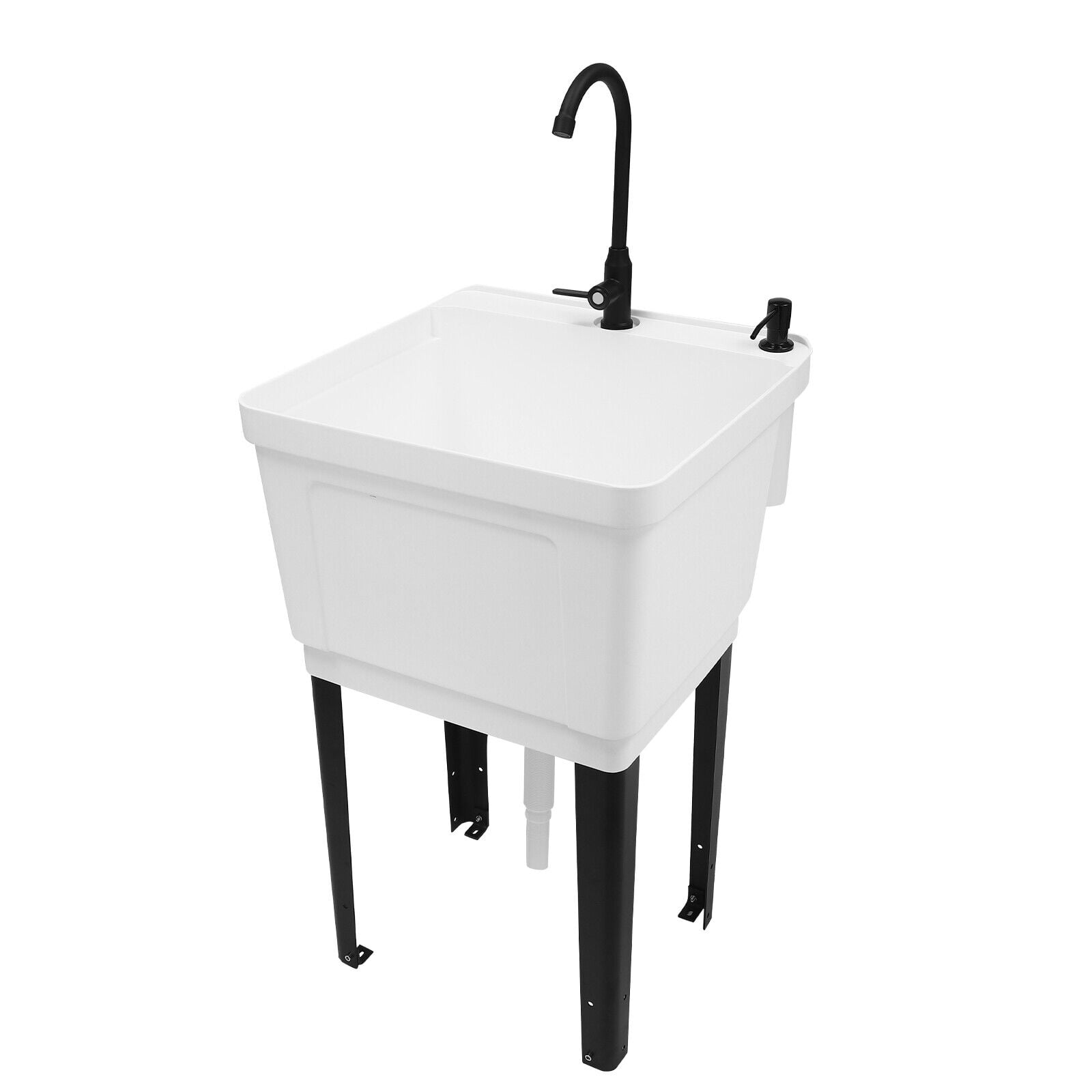 TFCFL Utility Sink Kit Laundry Tub Freestanding Utility Sink with 360° Rotatable Faucet