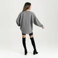 thumbnail image 2 of Women's Gameday Couture Gray Youngstown State Penguins Oversized Pure Motion Corded Sweatshirt, 2 of 4