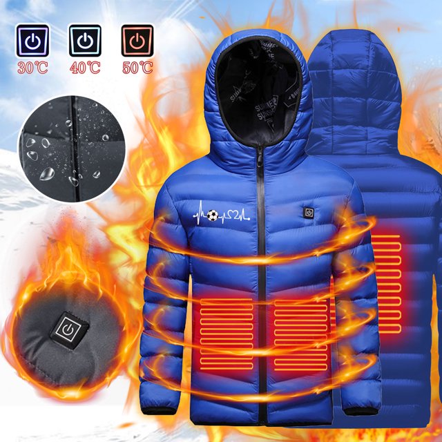LOVZFMLL Jackets for Girls USB Intelligent Constant Temperature Heated Windproof Plus Size Coat For Kids Winter 3 Heated Jacket Coat 10-11 Years
