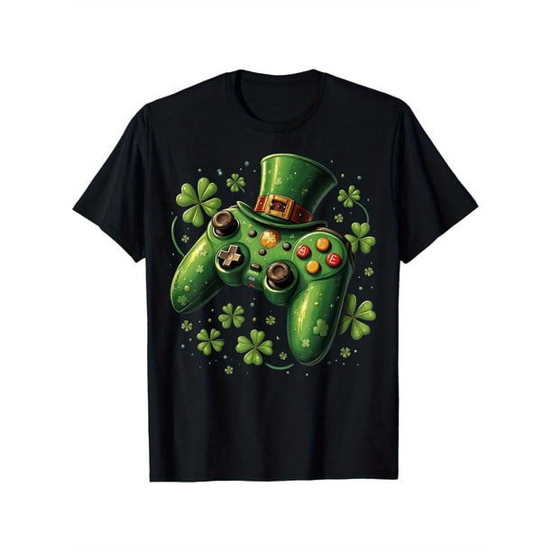 Camiseta de San Patricio para gamers irlandeses. Camiseta de San Patricio para hombre. Camiseta de algodón de manga corta moderna, ideal para deportes de ocio.