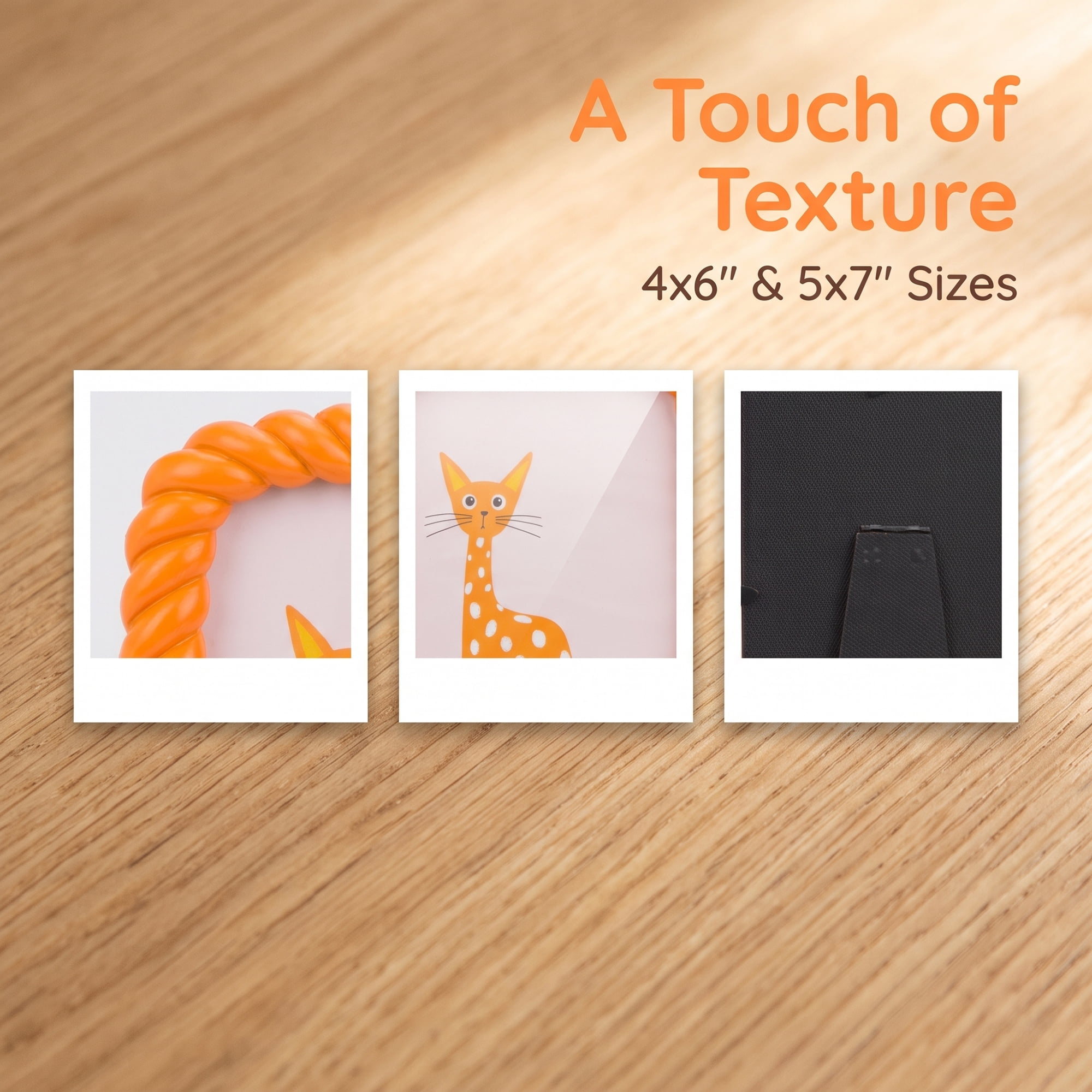 Unique Bargains Twisted Rope Picture Frame for Coastal Display Orange 4"x6" and 5"x7"