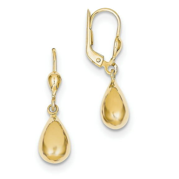 10k Polished Fancy Dangle Leverback Earrings 10k Yellow Gold Earrings
