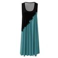 thumbnail image 4 of Summer Dresses for Women 2024 Crewneck Color Block Sleeveless Sundress Pleated Casual Loose Swing Beach Midi Dresses Ladies Clothes, 4 of 5