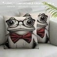 thumbnail image 3 of Leisuo Throw Pillows Cover Wearing Glasses Red Style Animals Wildlife Face Cute Cool Amphibian Cushion Case for Fall Home Decor white, 3 of 5