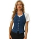 thumbnail image 1 of Chaleco de Mezclilla Casual para Mujer Chaleco Vaquero con Botones y Cuello Halter Azul oscuro S, 1 of 6