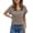 Khaki, variant on Casual Women Summer Short Sleeve V Neck T Shirt Everyday Wear