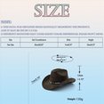 thumbnail image 3 of ZIXKCGDSE Cowboy Hat for Women and Men with Shapeable Wide Brim, Cowboy Hat Retro Hat Unisex Rolled up Cap One Size, 3 of 3