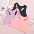 thumbnail image 5 of INNERSY Girls' Cotton Racerback Training Bras Wireless Bra for Kids 3 Pack(XL,Navy/Lilac/Peach), 5 of 7