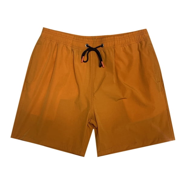 Pantalones de playa de nylon elástico en 4 direcciones para hombre - Pantalones cortos de baño holgados de talla grande con bolsillos - Cintura elástica transpirable para resorts costeros