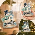 thumbnail image 4 of Clearance! Coastal Snowman Lighthouse Christmas Ornament, Hanging Christmas Decorations Outdoor Indoor, Nautical Starfish Ocean Wave Xmas Keepsake Gift for Christmas Tree & Wreath Holiday Decor, 4 of 8
