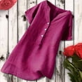 thumbnail image 3 of CHOK Blouse d'Été pour Femmes Col en V Manches Courtes Tunique Ample à Boutons Offres sur Dames, 3 of 7