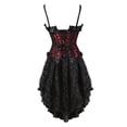 thumbnail image 3 of Grebrafan Bustiers Corsets à Pois avec Jupe Steampunk Femme TP Rouge, 3 of 5