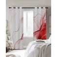 thumbnail image 3 of Marble Red Blackout Curtains, Light Blocking Print Window Curtains, Gold White Modern Gradient Ocean Wavy Ripple Thermal Insulated Window Drapes for Living Room Kitchen Cafe 2 Panels, 84"W x 63"L, 3 of 9