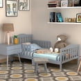 thumbnail image 2 of Costway Lit en Bois pour Enfants et Tout-Petits avec Garde-Corps Gris, 2 of 10