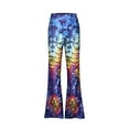 thumbnail image 2 of HAXMNOU Fit And Flare Dress For Women Tie-Dyed High Waist Flare Wide Leg Chic Trousers Bell Bottom Yoga Pants Long Flare Leggings For Women Tall Multicolor XXL, 2 of 8