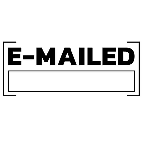 Printtoo E-Mailed Self Inking Rubber Stamp Pre-Inked Office Stamp- Home Office Business Stationery, 47 x 20 mm Black