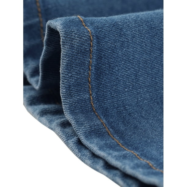 Distressed blue jean dress online