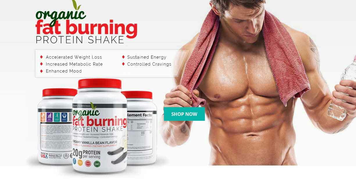 Organic Fat Burning Protein Shake, Whey Protein Powder - Creamy Vanilla
