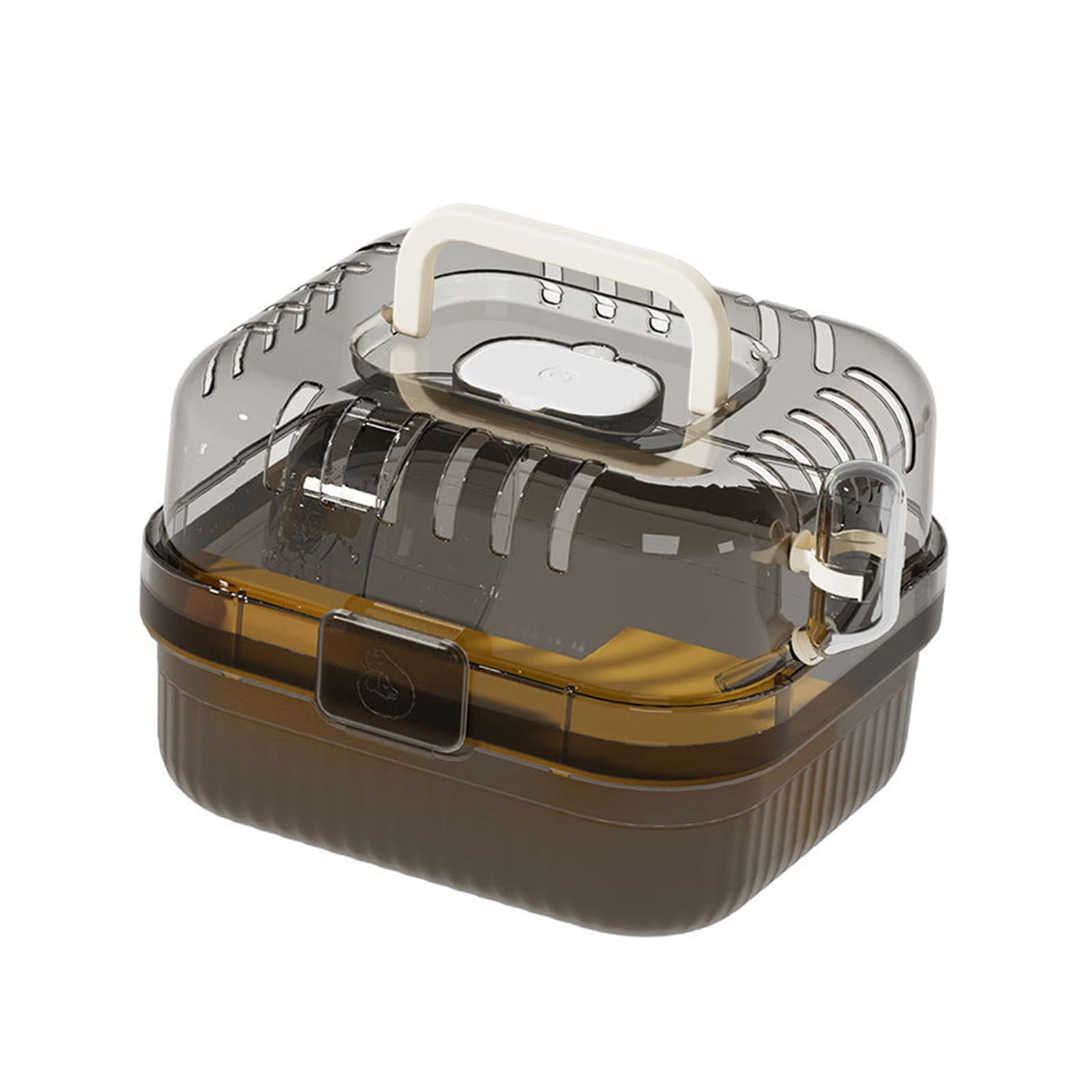 Bothyi Hamster Cage Breathable Convenient Carrying Box for Squirrel Hedgehog Yellow