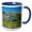 Blue/White, variant on 3drose, Italy, Umbria, Montefalco, Vineyards and Olive Groves - Eu16 Rti0144 - Rob Tilley, 11oz Two-tone Blue Mug