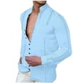thumbnail image 1 of Mode Décontractée pour Hommes Col Rabattu à Boutons Manches Longues avec Chemisier Chemise, 1 of 1