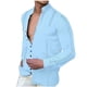 thumbnail image 1 of pstuiky Camisas para hombre de manga larga, Camisa informal de manga larga con cuello vuelto y botones lisos para hombre salir tops xl, 1 of 5