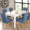thumbnail image 2 of Dining Room Chair Covers Set of 6, Stretch Solid Color Parsons Chair Slipcovers Spandex Removable Washable Kitchen Chair Protector Cover for Dining Room, Hotel, Ceremony(Grey Blue), 2 of 6