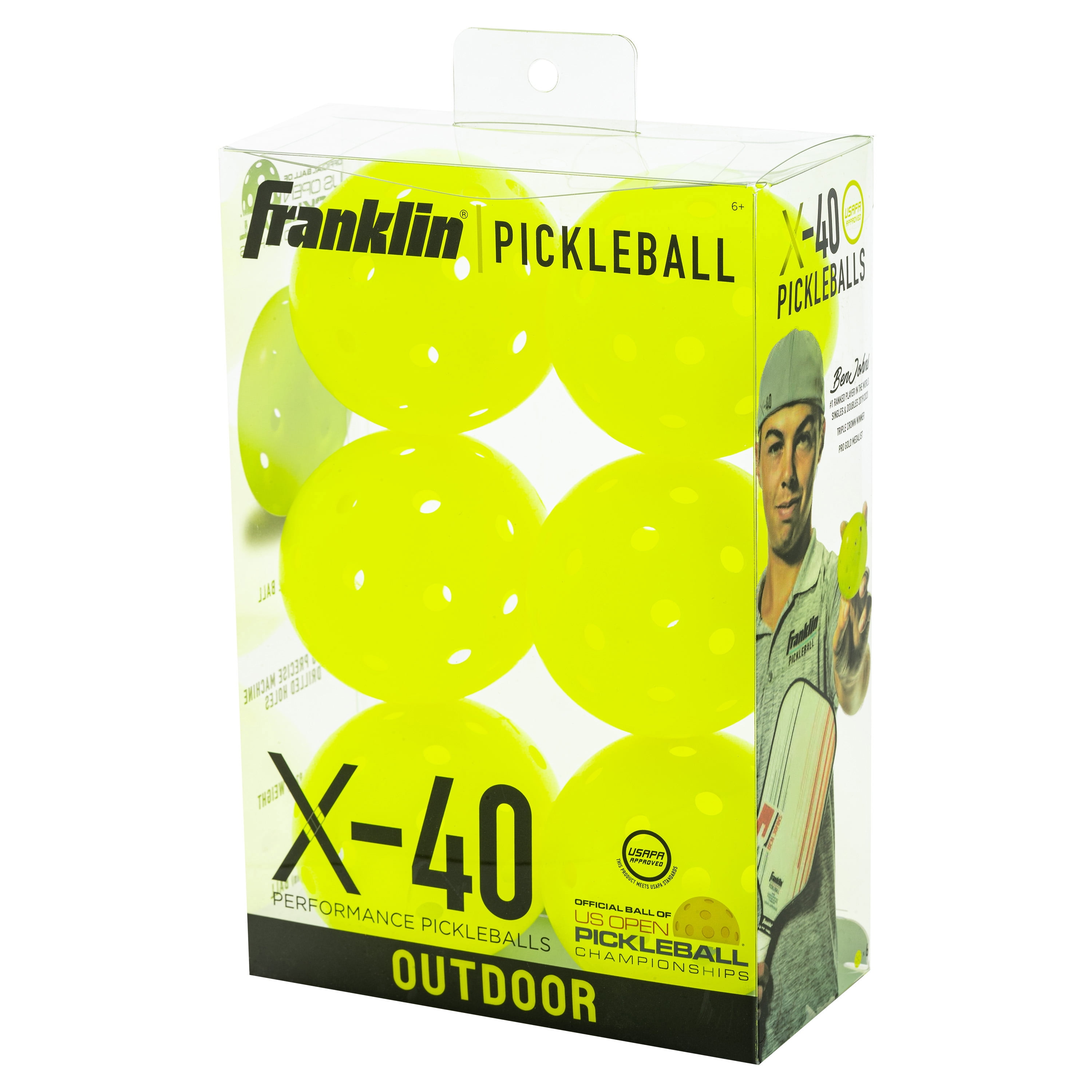 3 Franklin Sports X-40 Performance Outdoor Pickleballs 2 Paddles USAPA Approved 