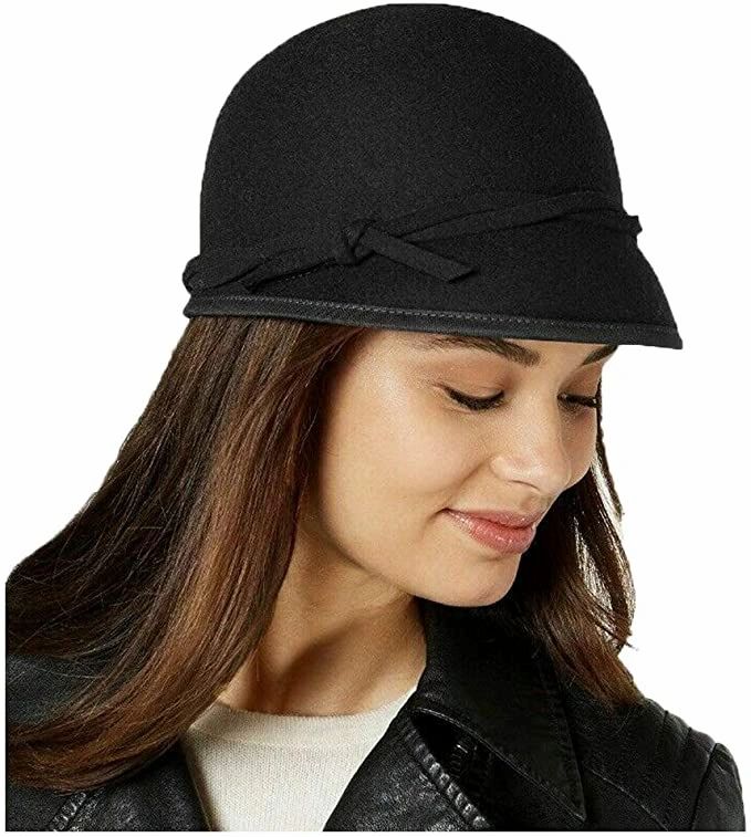 Nine West Wool Felt Cap, Black (One 
