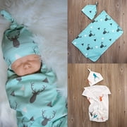 Toddler Newborn Baby Boy Girl Deer Soft Stretch Wrap Swaddle Blanket Bath Towel