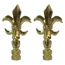 Royal Designs, Inc. Fleur De Lis Lamp Finial for Lamp Shade, F-5005PB-2, Polished Brass, Pack of 2